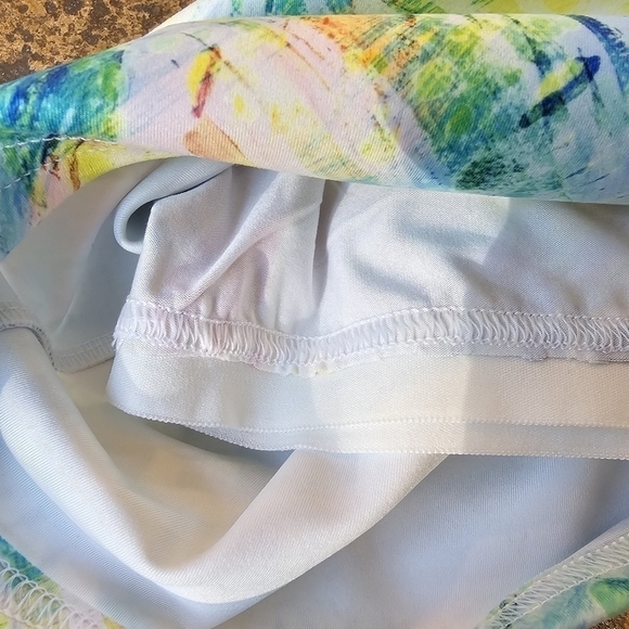 NWT X Gottex Longline Floral Palm Print Sports Top with Built-in Bra, Largr - Picture 4 of 9